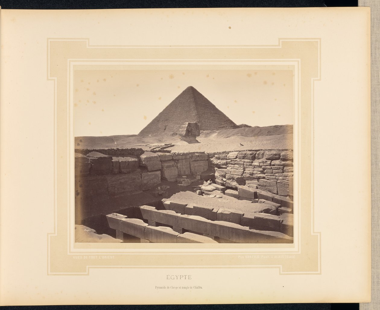 Egypten: Cheopspyramiden och Chaffratemplet av Félix Bonfils