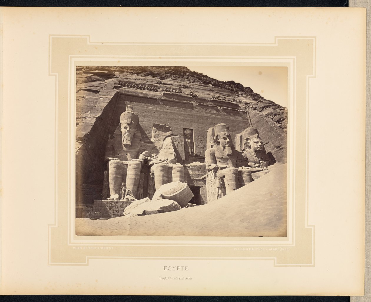 Egypten: Abu Simbel-templet, Nubien av Félix Bonfils