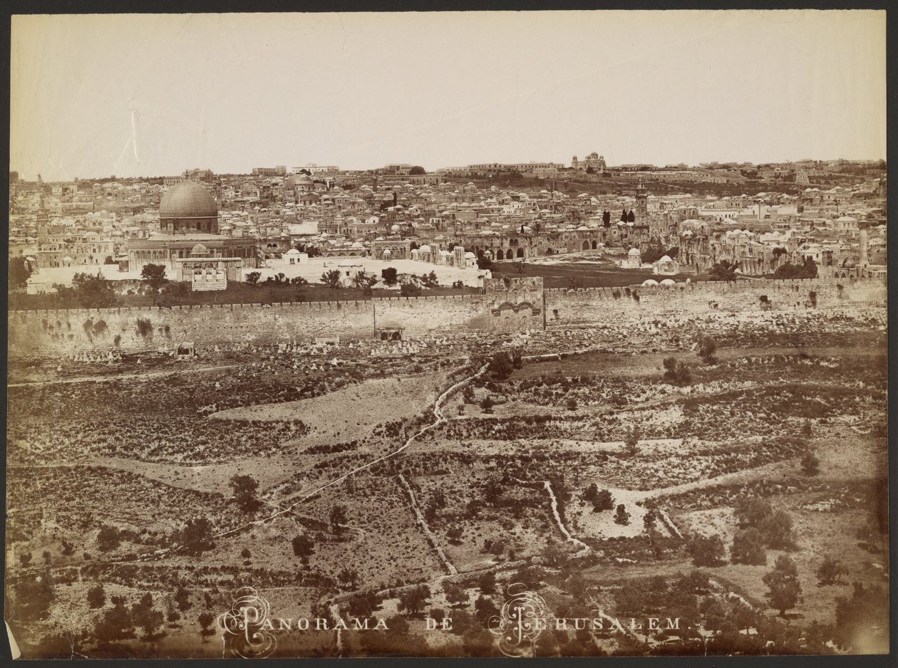 Panorama över Jerusalem av Félix Bonfils