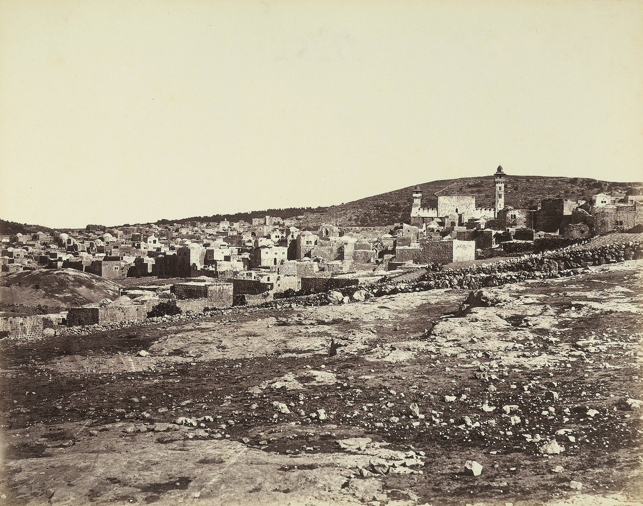 Panoramautsikt över Hebron av Félix Bonfils