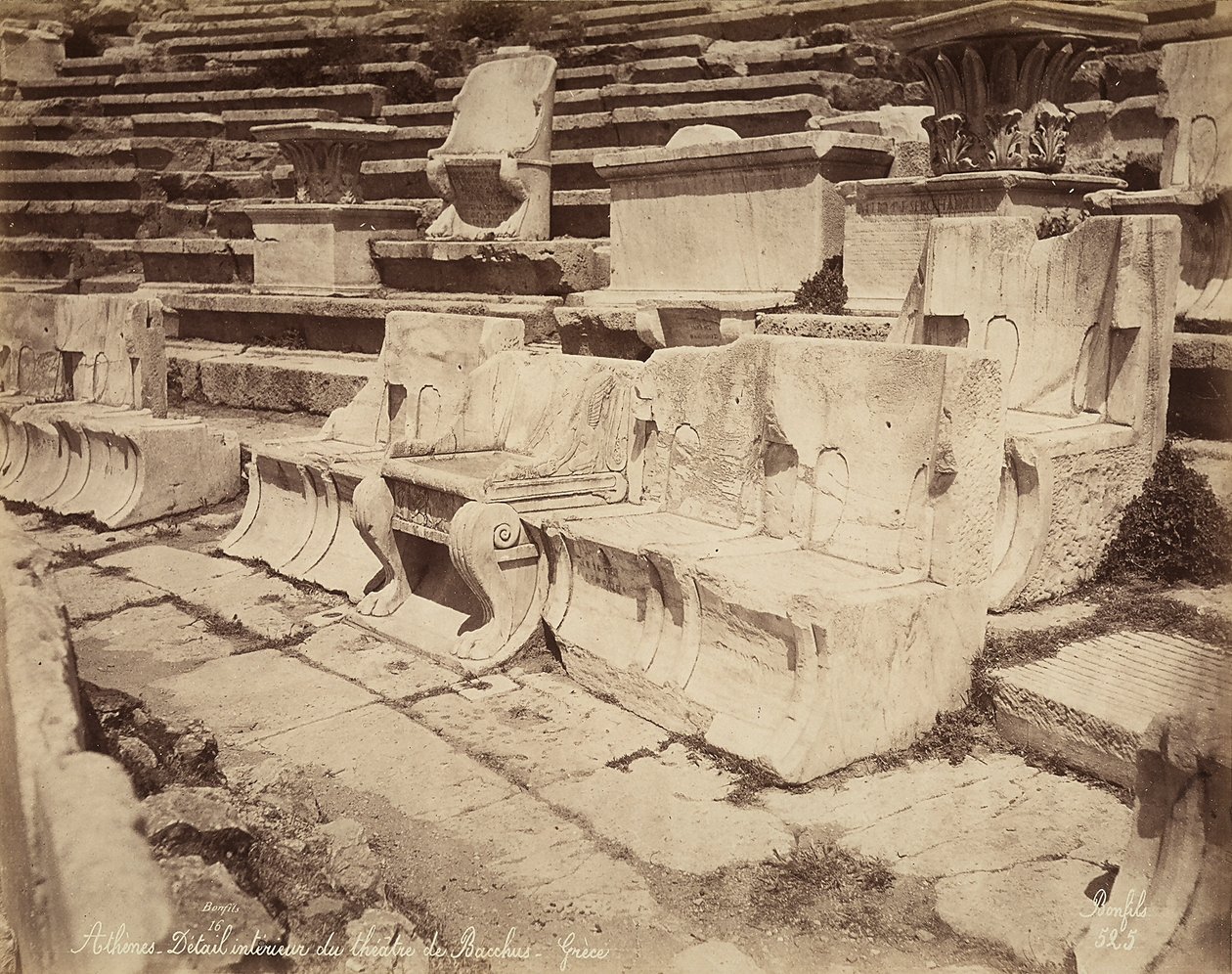 Platser i Dionysos teater, Aten av Félix Bonfils
