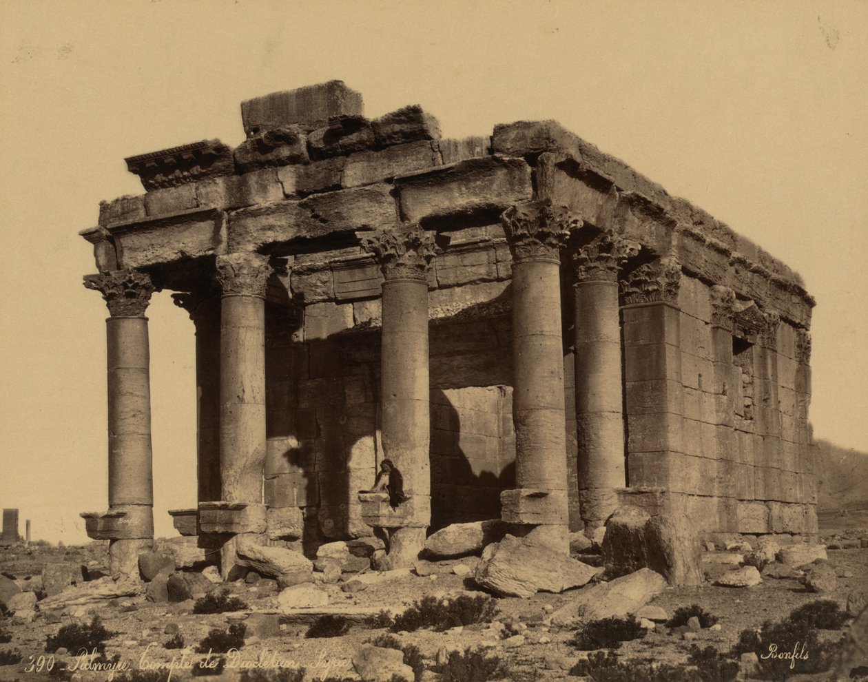 Templet Bel eller Baal Shamin, Palmyra, ca. 1875 (foto) av Félix Bonfils