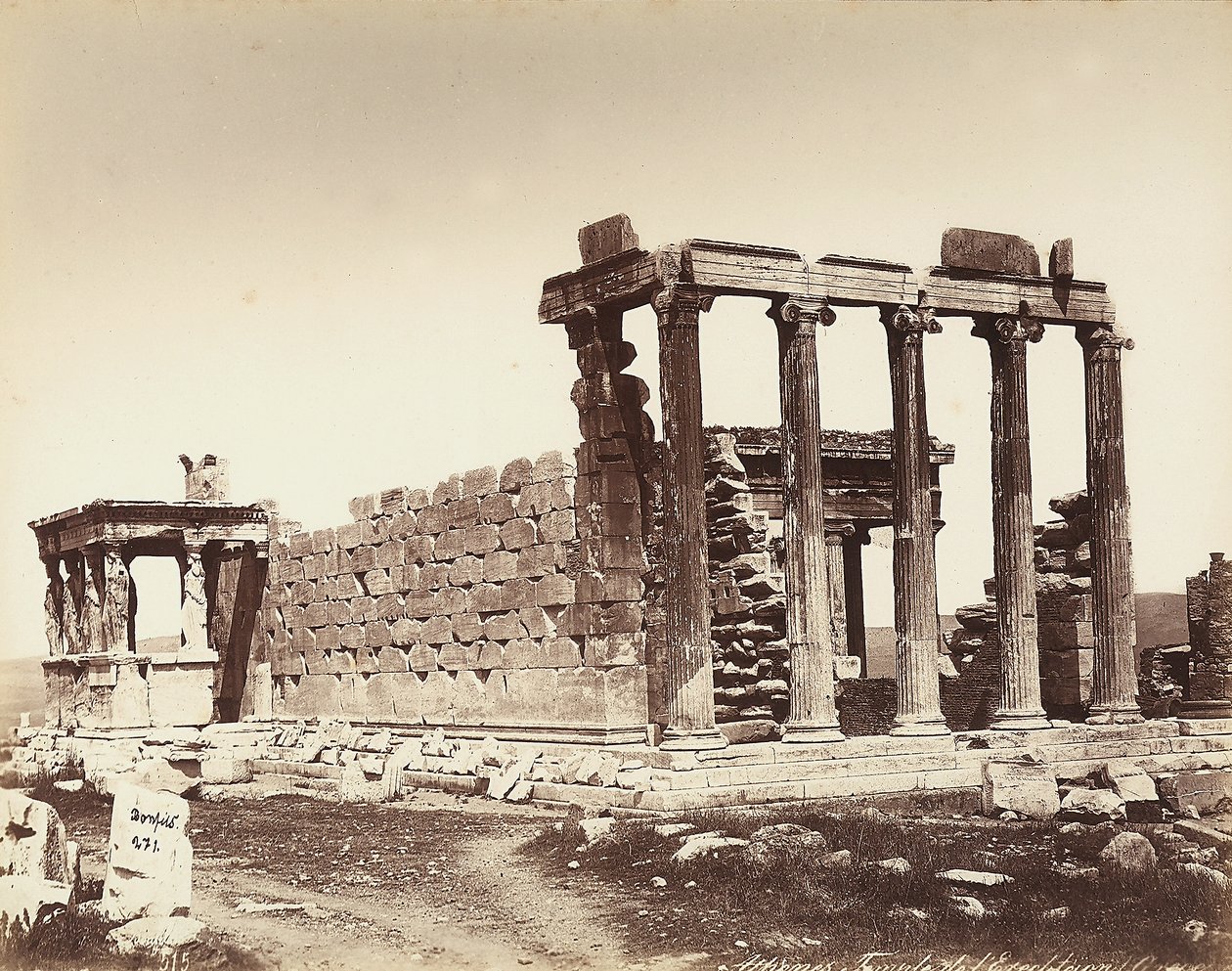 Erecteions tempel på Akropolis i Aten av Félix Bonfils