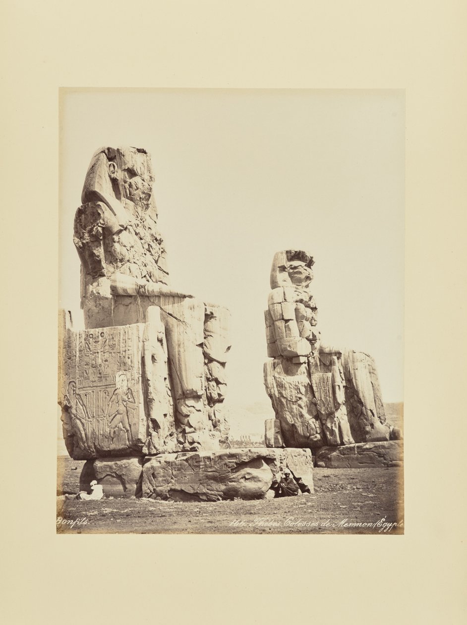 Theben. Memnons kolosser (Egypten) av Félix Bonfils