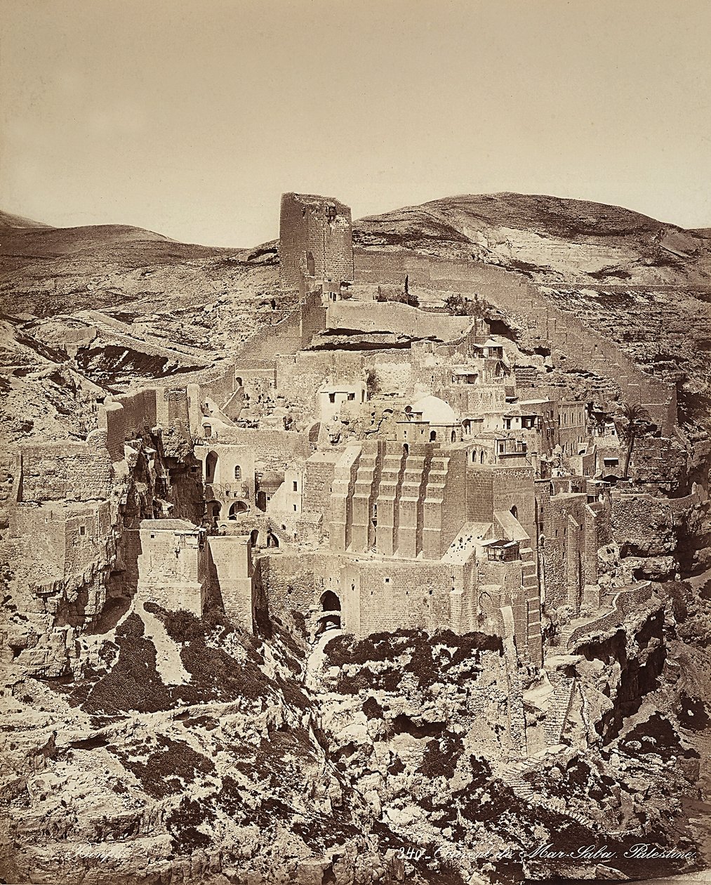 Utsikt över Mar Saba-klostret i Israel av Félix Bonfils