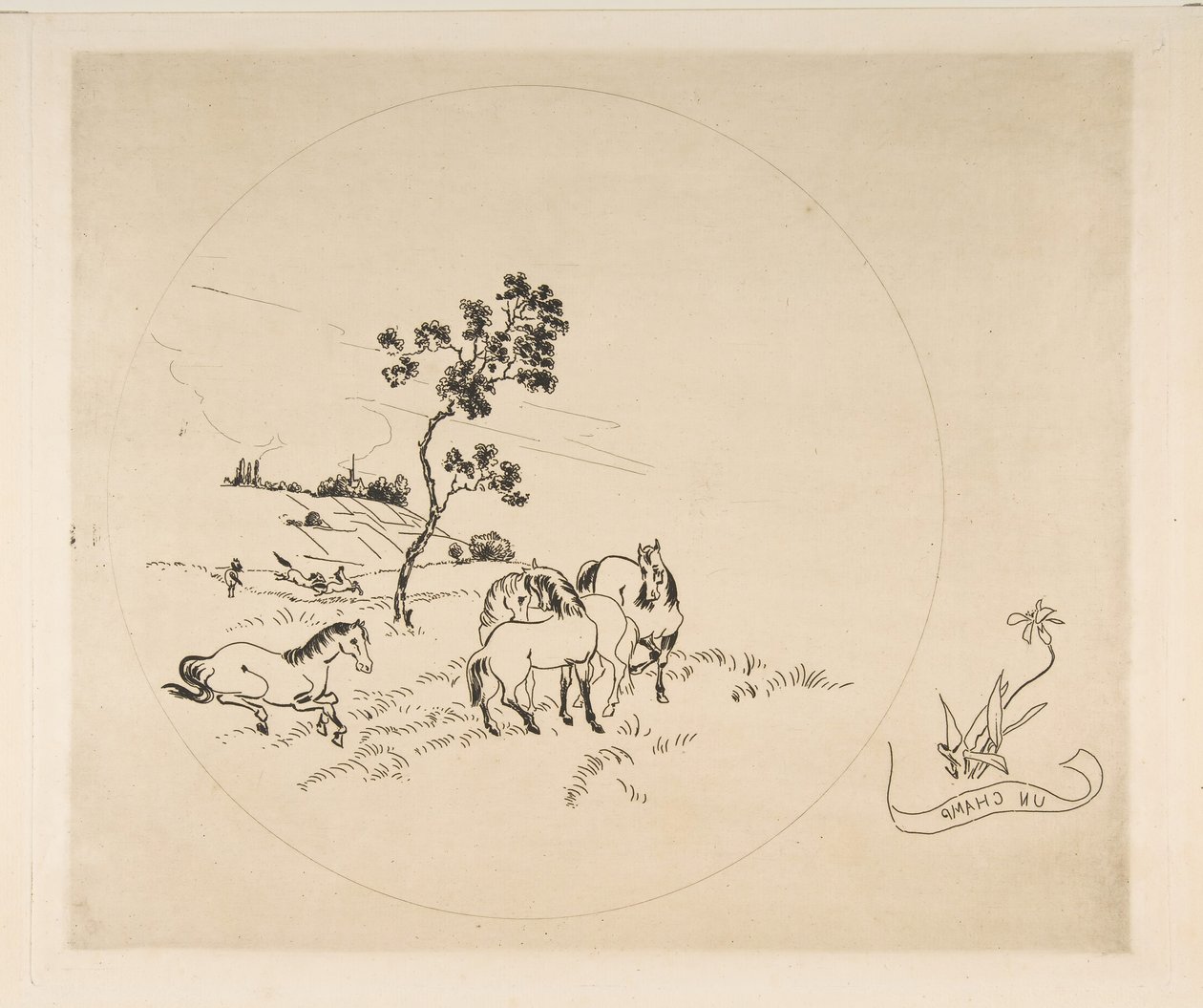Dekoration för en tallrik: A Field, 1870. av Felix Bracquemond