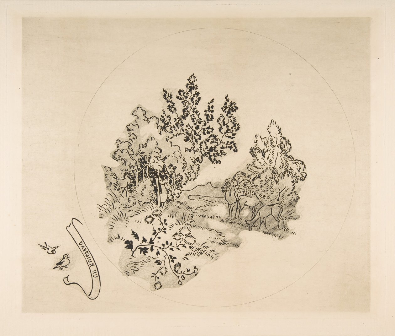 Dekoration för en tallrik: A Stream, 1870. av Felix Bracquemond