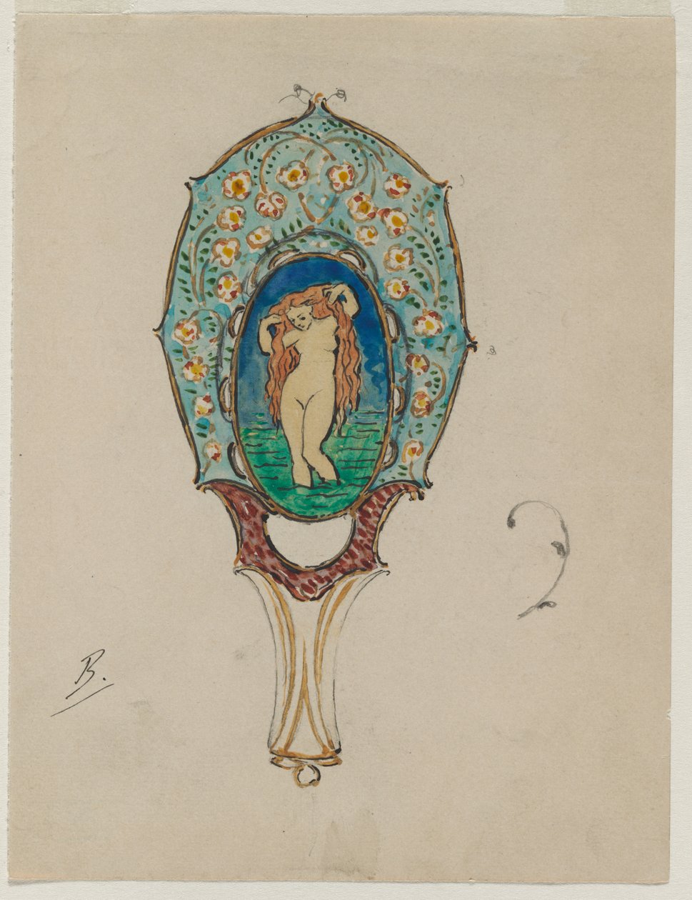 Design för en handspegel av Felix Bracquemond