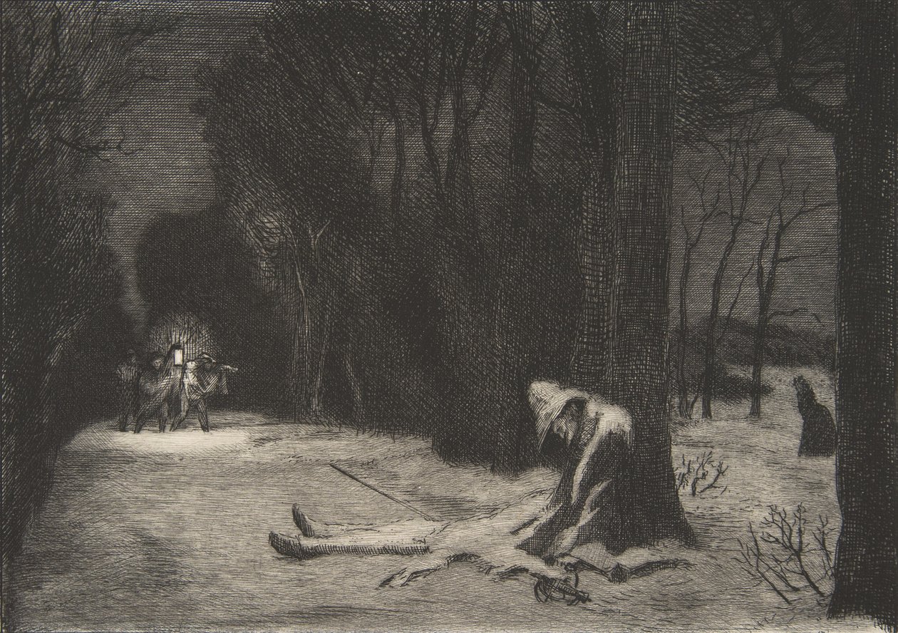 Matamores död Kapten Fracasse, 1864. av Felix Bracquemond