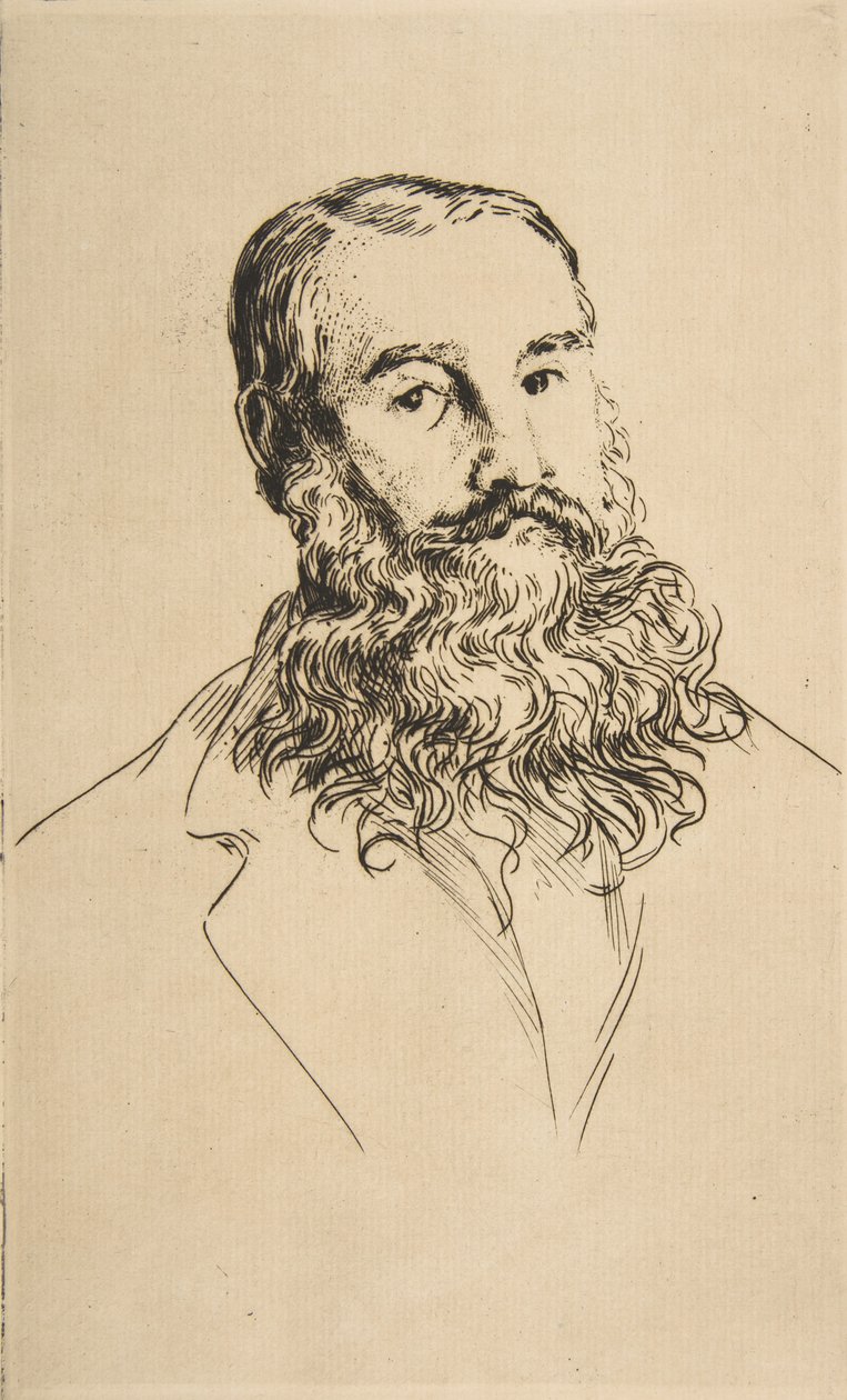 Porträtt av Charles Leland, 1871. av Felix Bracquemond
