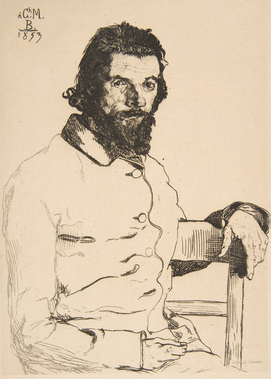 Porträtt av Charles Meryon, 1853. av Felix Bracquemond