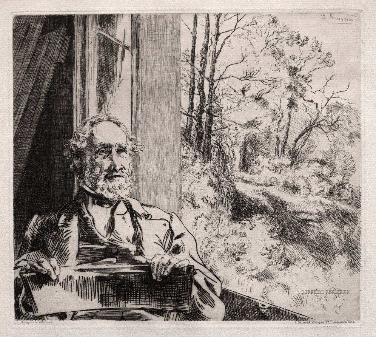 Porträtt av Meyer Heine, 1860-talet. av Felix Bracquemond