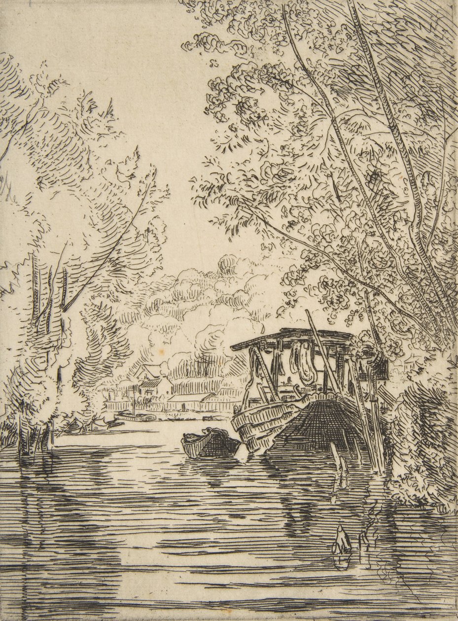 Färgarens båt Bas-Meudon, ca. 1868. av Felix Bracquemond