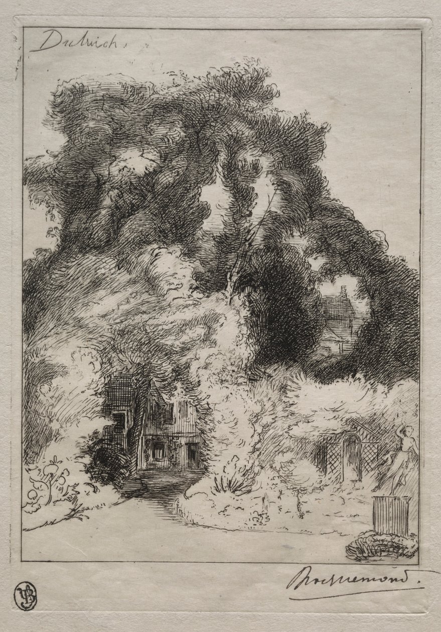The Garden of the Inn i Dulwich, ca. 1870. av Felix Bracquemond