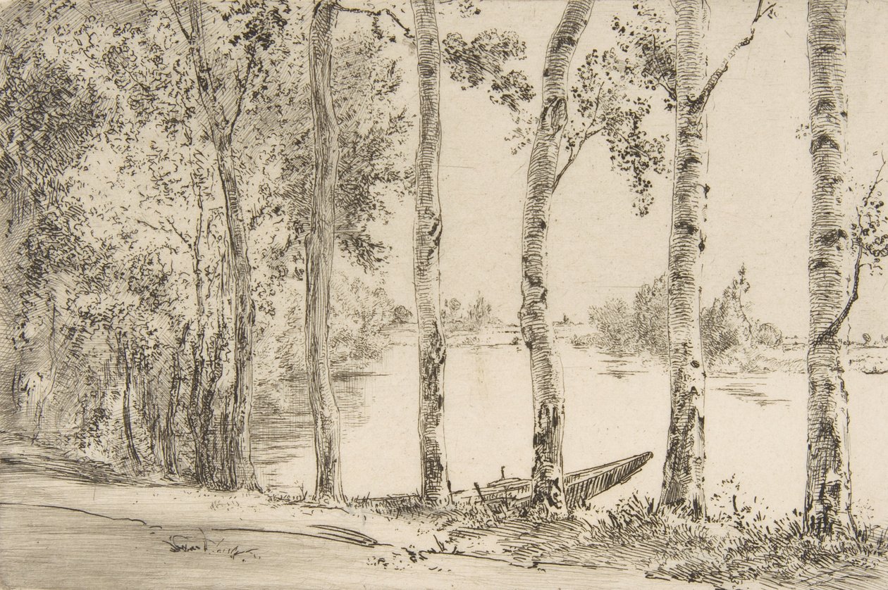 Aspar vid Seine, ca. 1884. av Felix Bracquemond