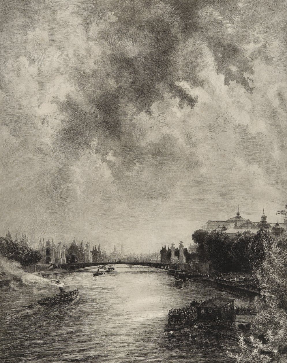 Namnlös (Utsikt över Seine) av Felix Bracquemond