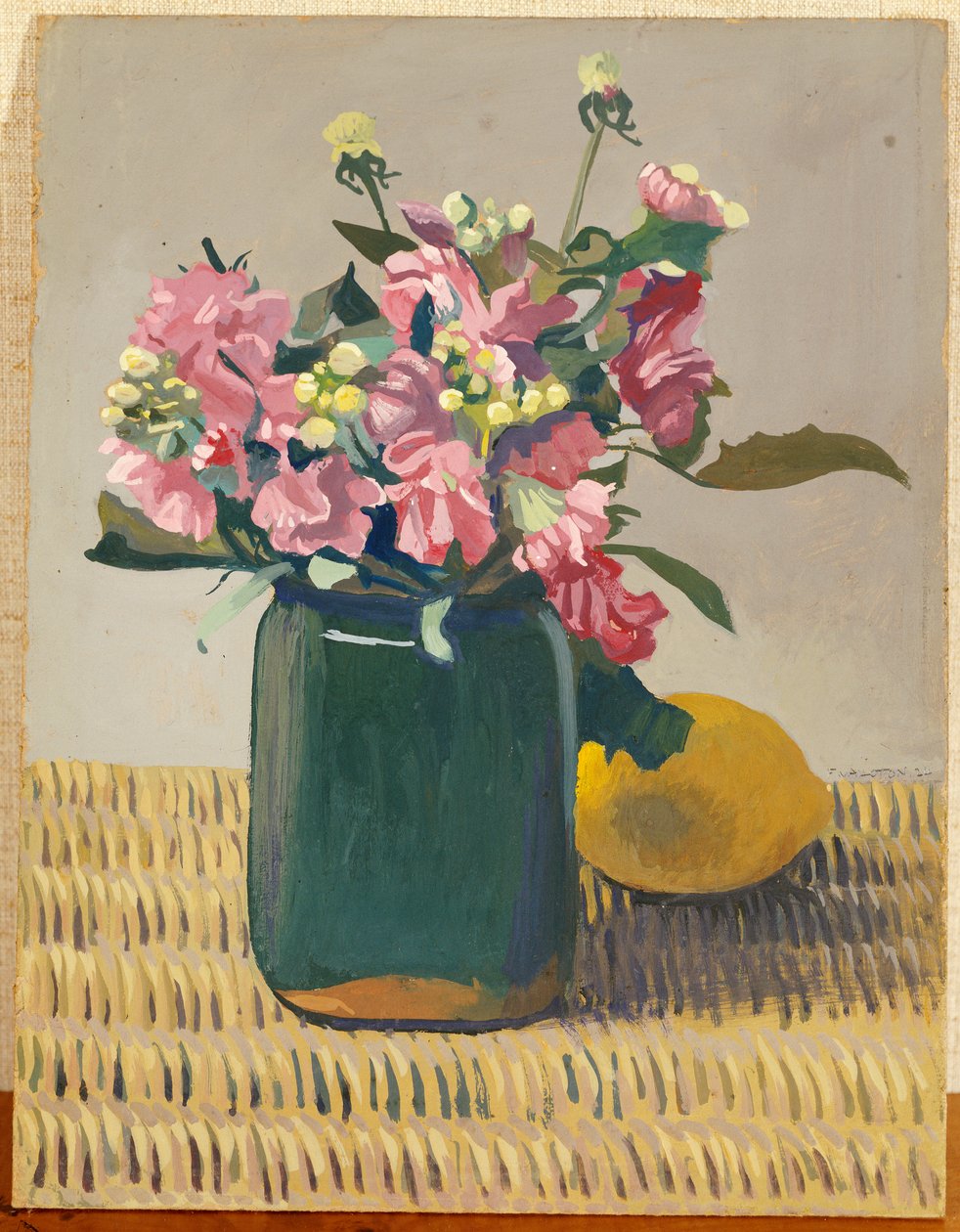 En bukett blommor och en citron, 1924 av Felix Edouard Vallotton