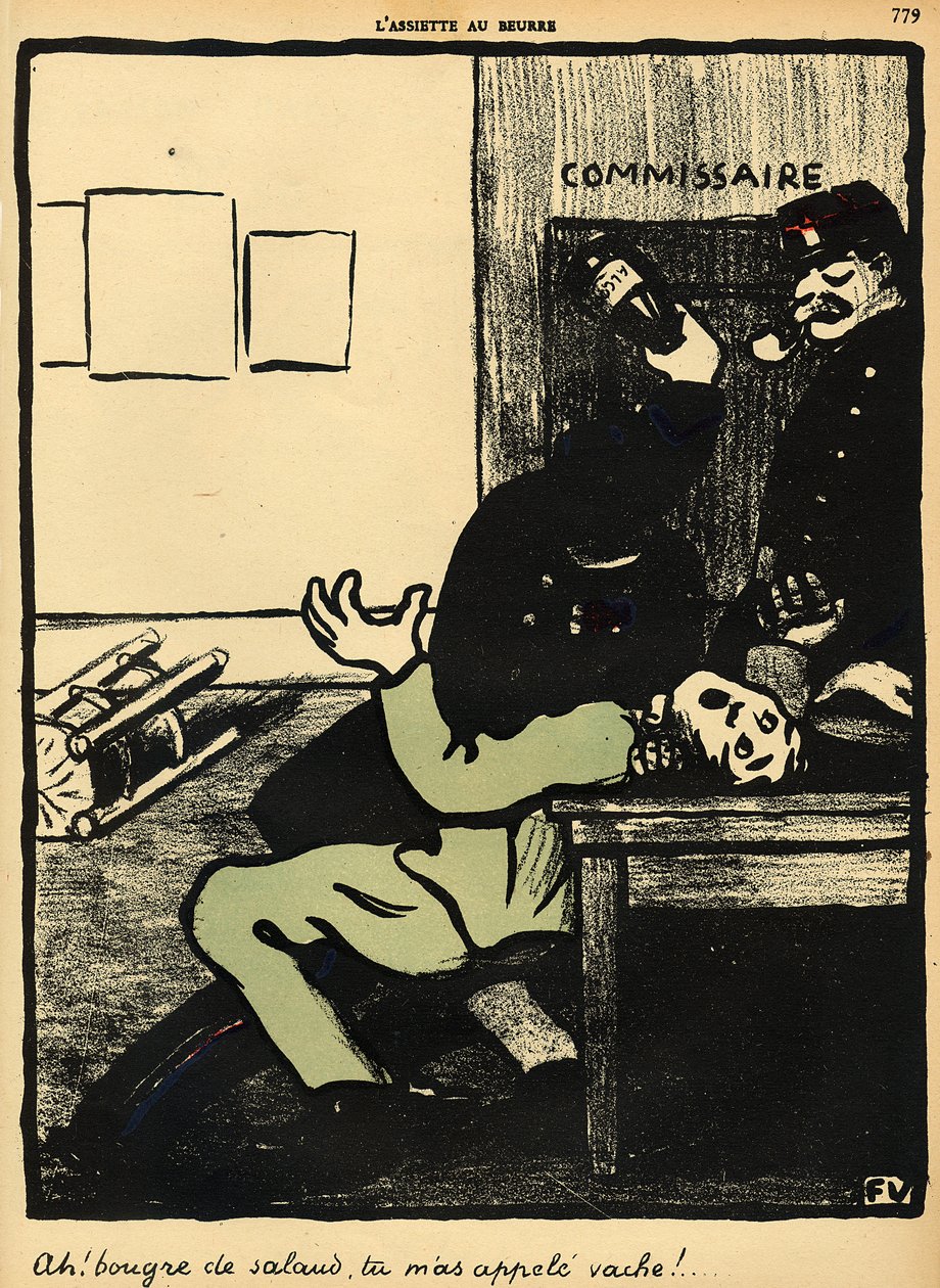 En polis slår en man med en flaska på en polisstation, från 