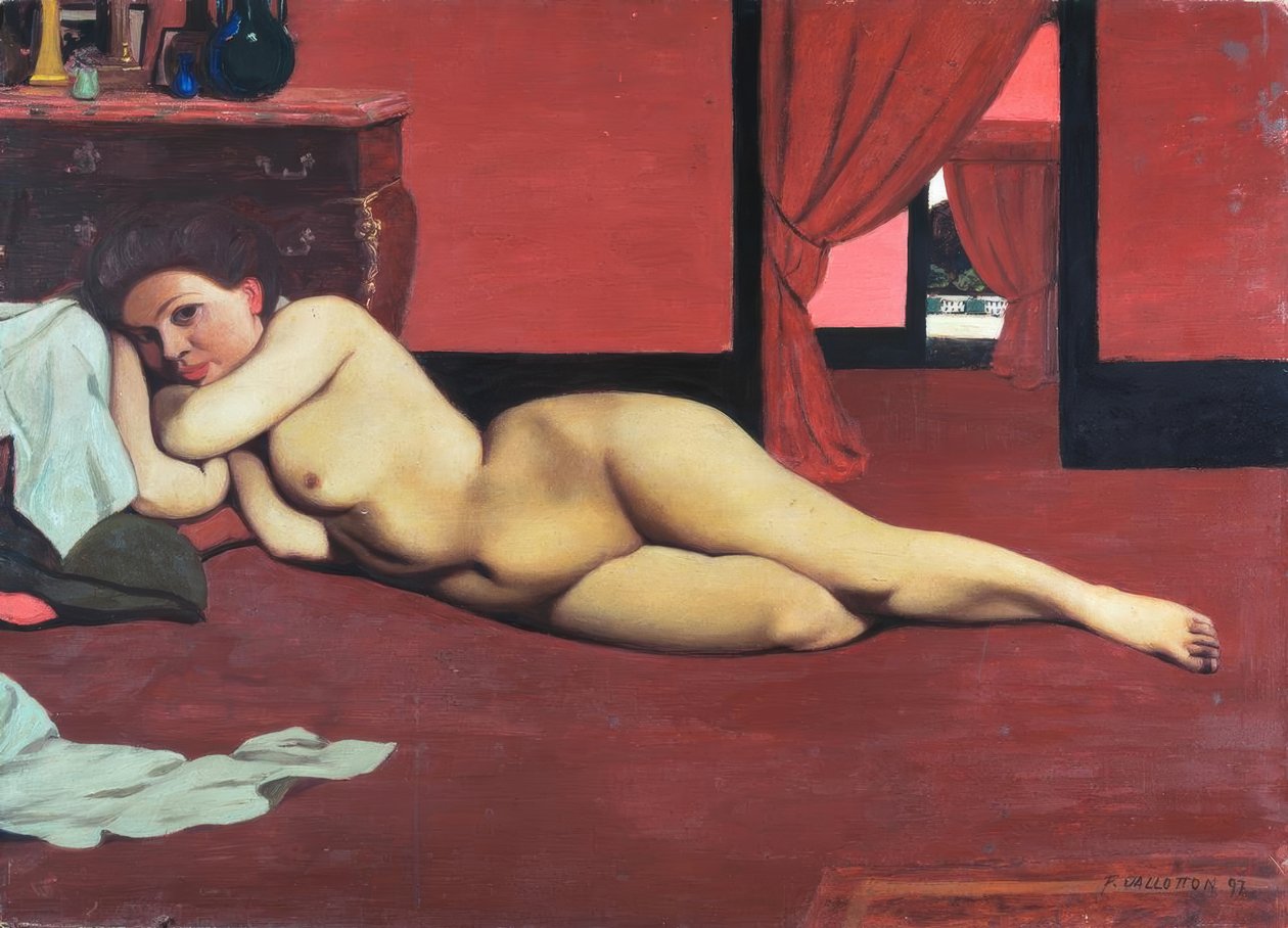 Naken i den röda salongen av Felix Edouard Vallotton