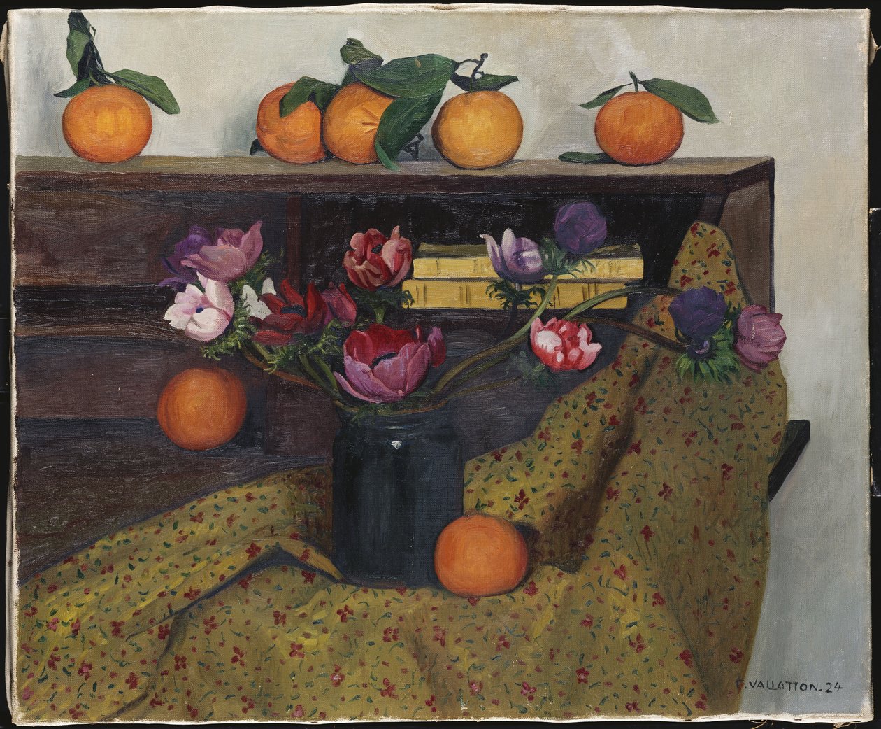 Anemoner och apelsiner, 1924 av Felix Edouard Vallotton