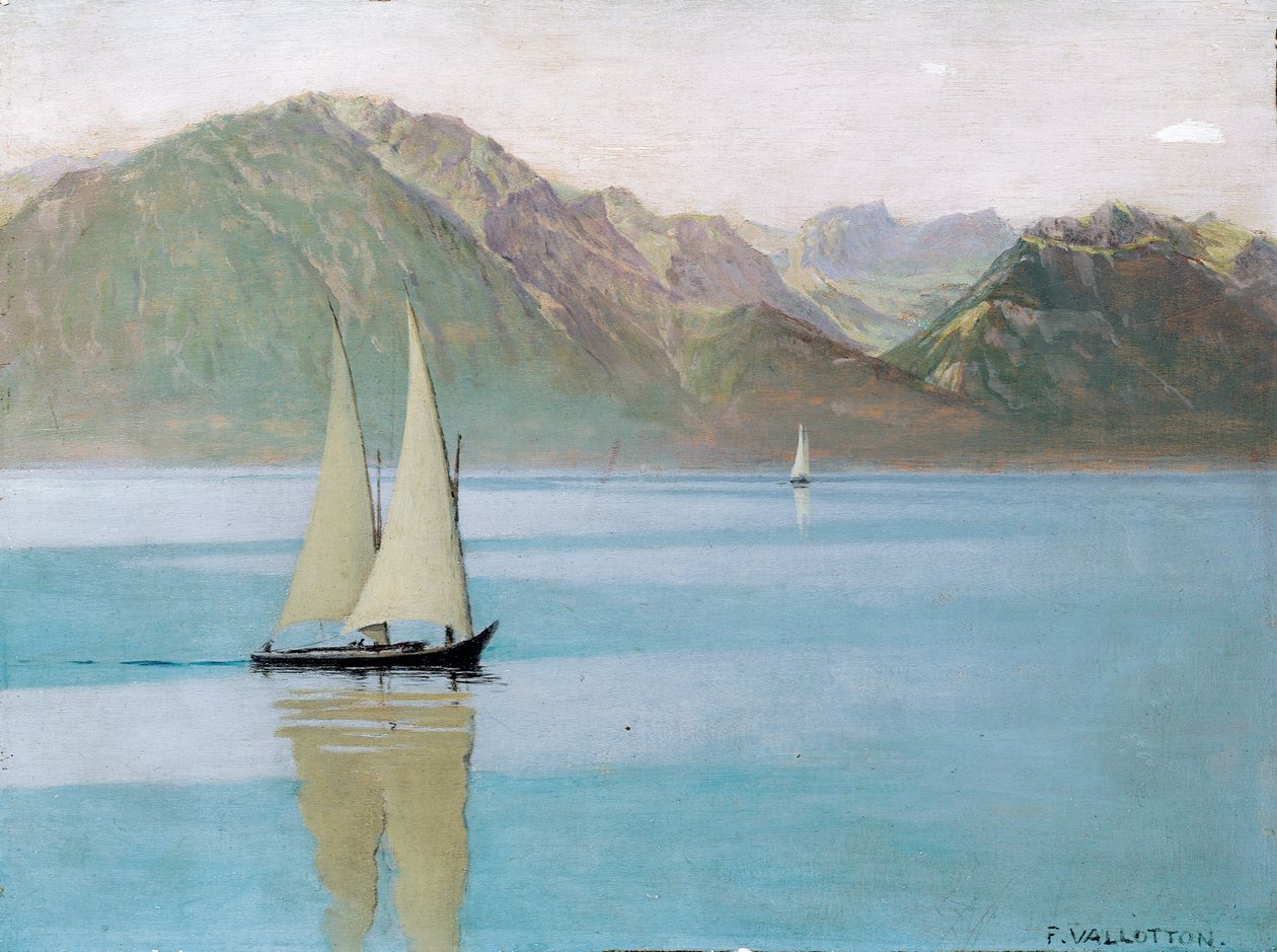 Båt på Genèvesjön, 1892 av Felix Edouard Vallotton