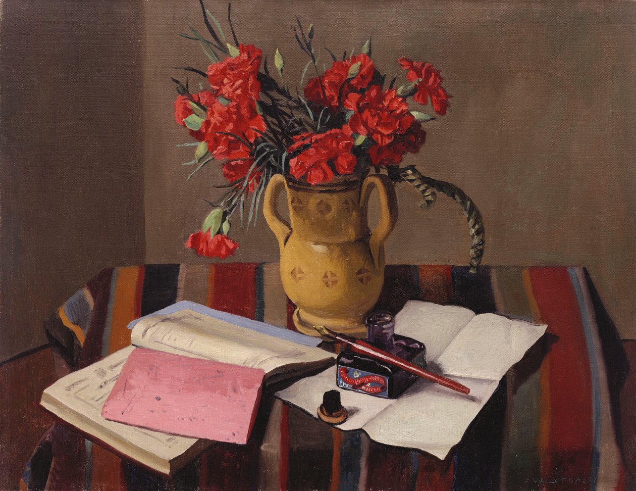 Nejlikor och kontoböcker, 1925 av Felix Edouard Vallotton