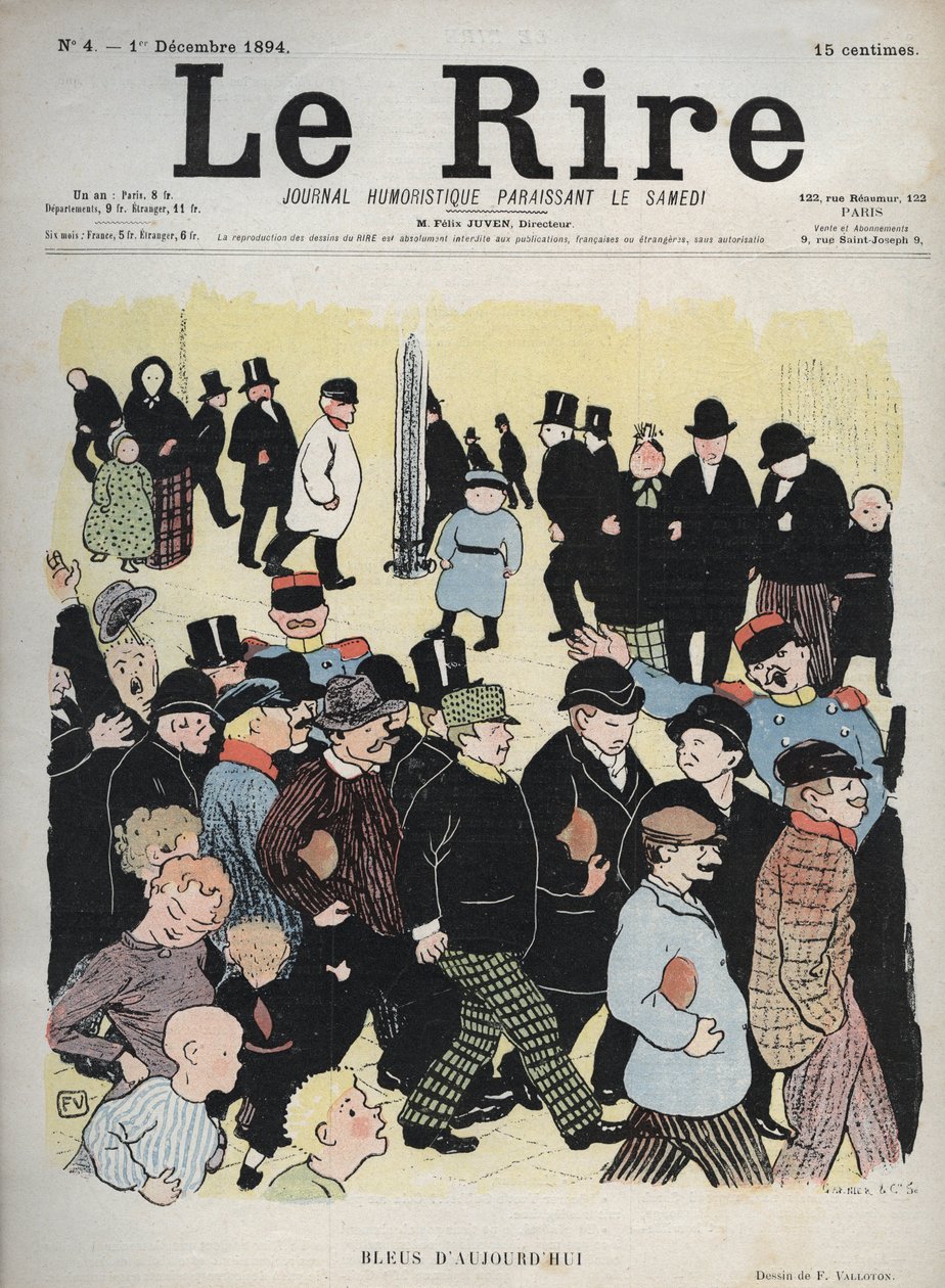 Omslag till tidningen "" Le Rire", nr 4, 1 december 1894: Blues of today - teckning av Felix Vallotton av Felix Edouard Vallotton