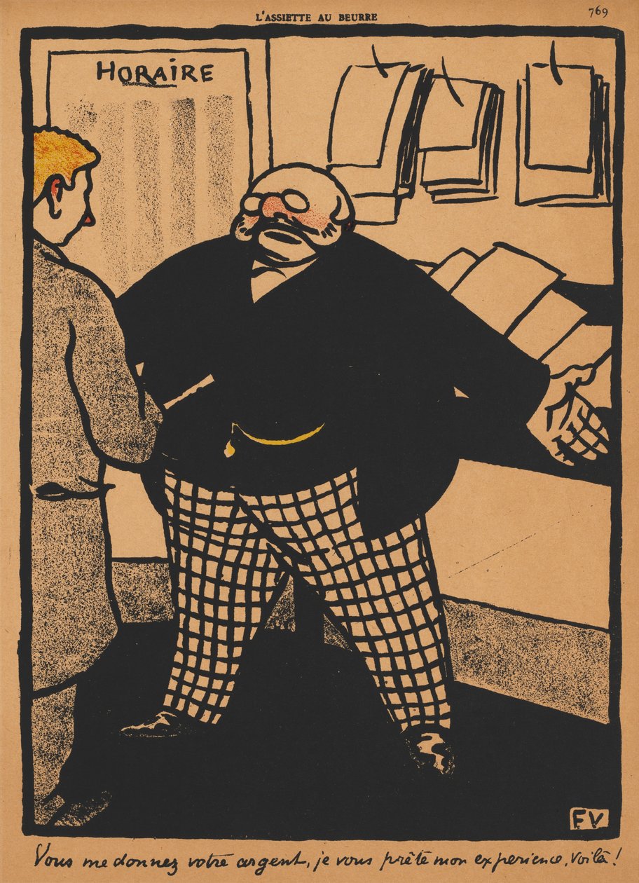 Brott och straff XII, 759: Du ger mig dina pengar, 1869. av Felix Edouard Vallotton