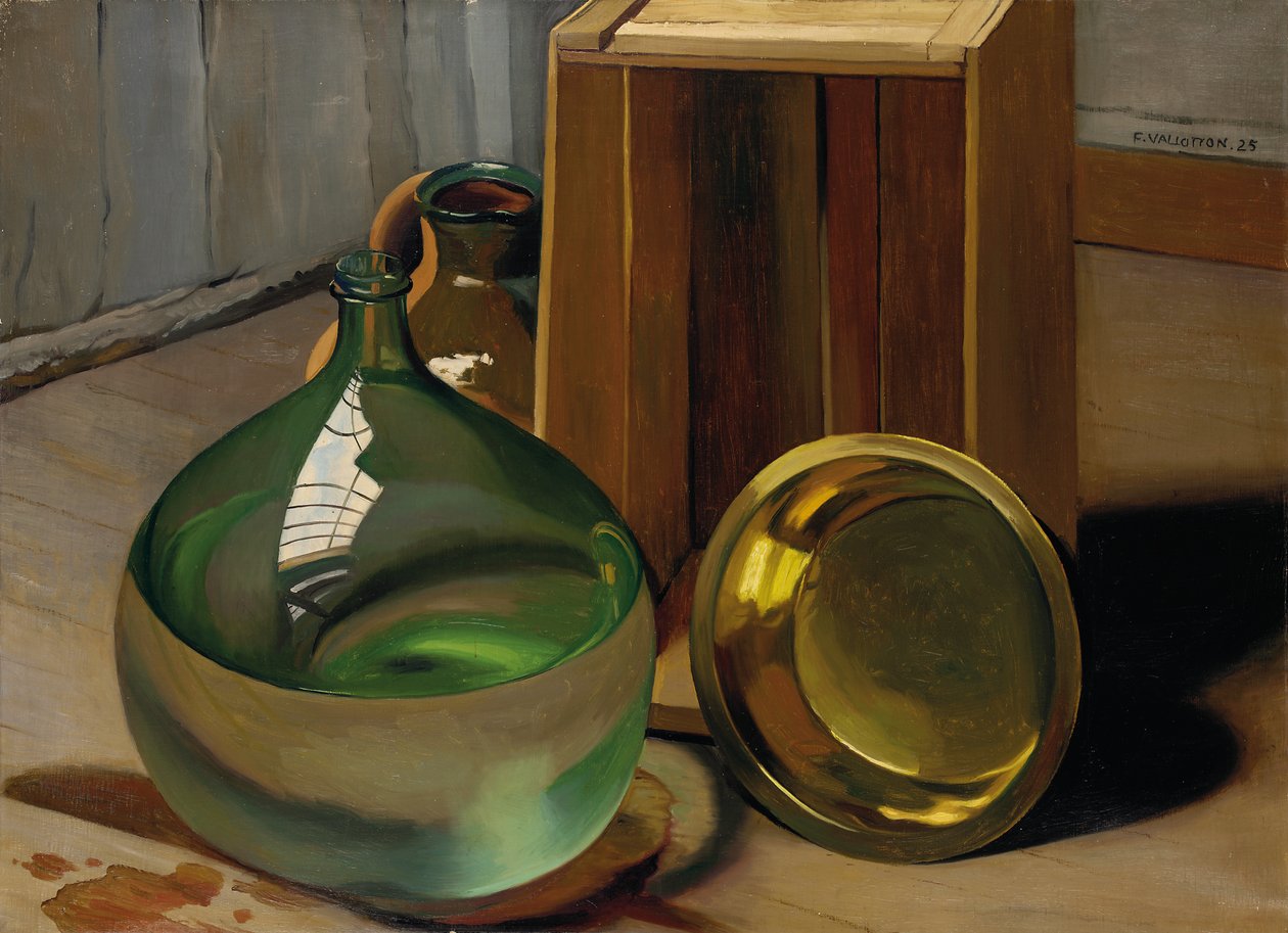 Demijohn och lådan, 1925 av Felix Edouard Vallotton