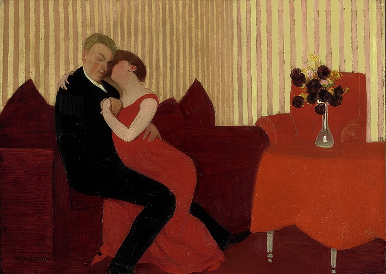 Lögnen (Le mensonge). 1898 av Felix Edouard Vallotton