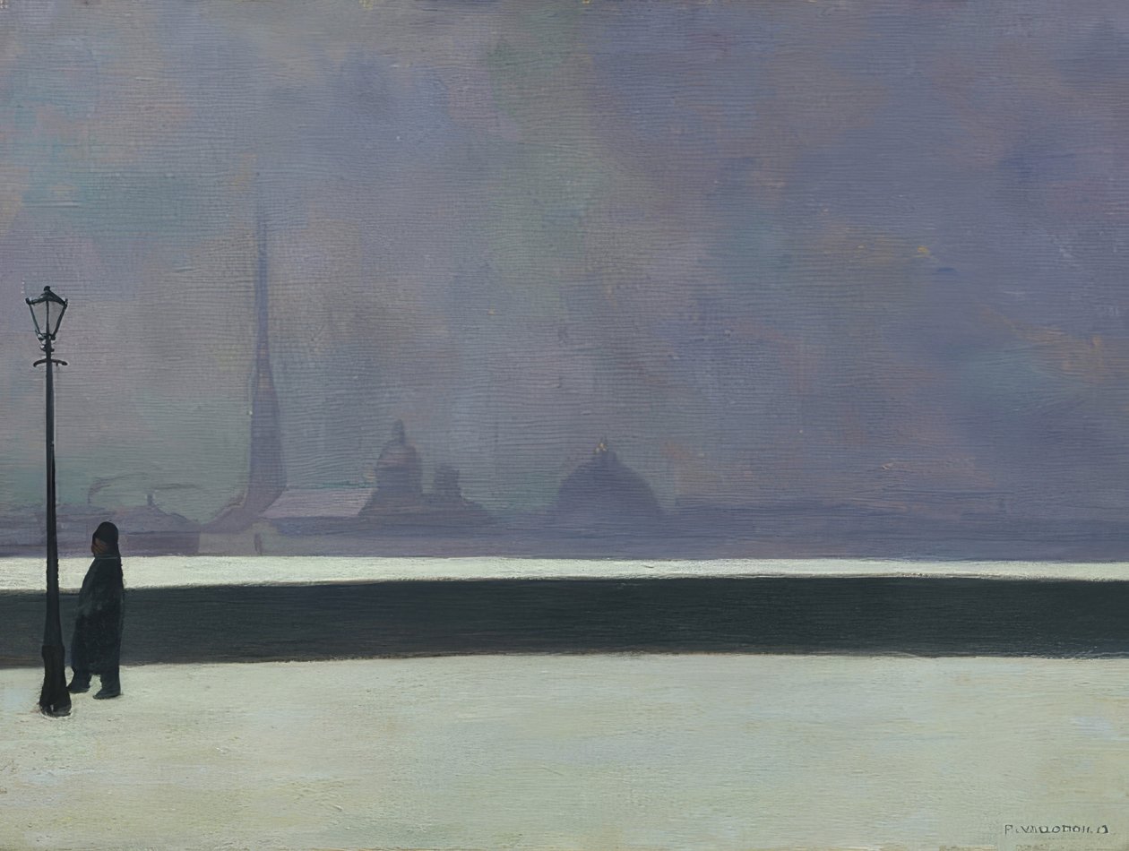 Newa, ljusnebulosa (La Néva, brume légère). 1913 av Felix Edouard Vallotton