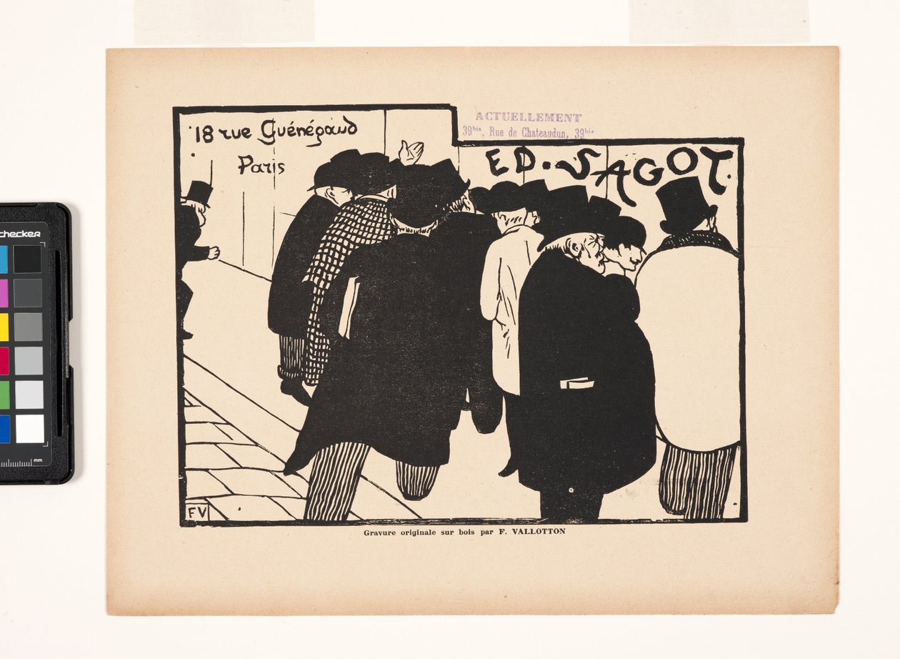 Ed Sagot--Lovers Of Prints (träblockstryck) av Felix Edouard Vallotton