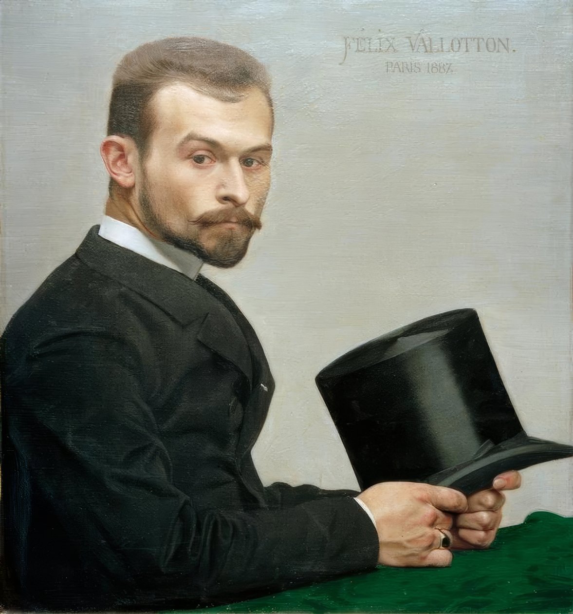 Félix Jasinski håller i hatten av Felix Edouard Vallotton