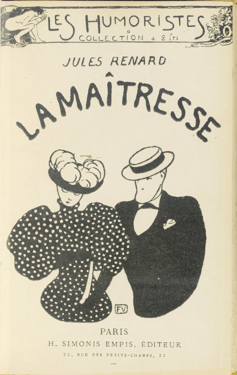 Främre omslaget till "The Mistress" av Jules Renard, 1896 av Felix Edouard Vallotton