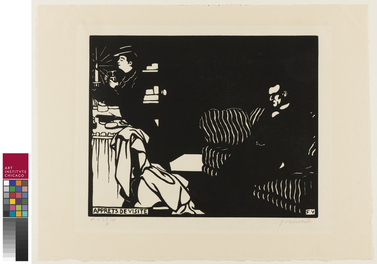 Att göra sig redo för ett besök, skylt åtta från Intimacies, 1898 av Felix Edouard Vallotton