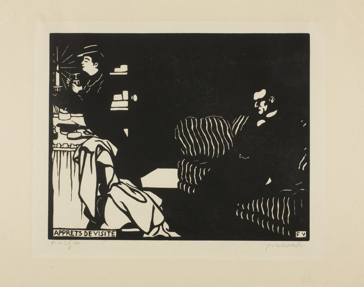 Att göra sig redo för ett besök, skylt åtta från Intimacies, 1898 av Felix Edouard Vallotton