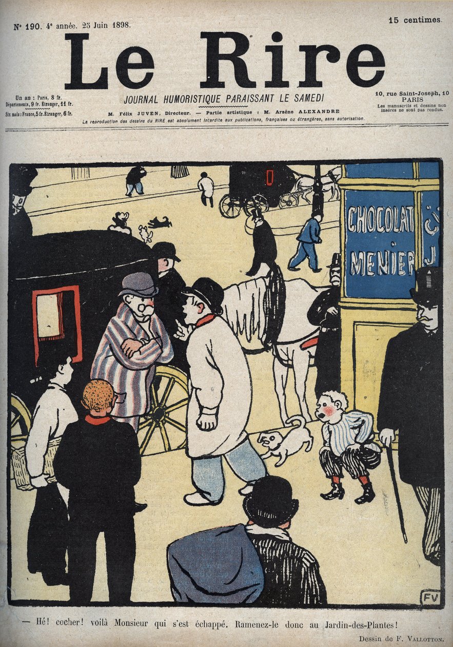 Hallå! Tränare! Omslag till tidningen "" Le Rire", av den 23 juni 1898 teckning av Felix Vallotton av Felix Edouard Vallotton