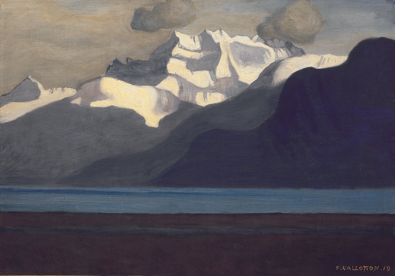 Genèvesjön och Dents-du-Midi, 1919 av Felix Edouard Vallotton