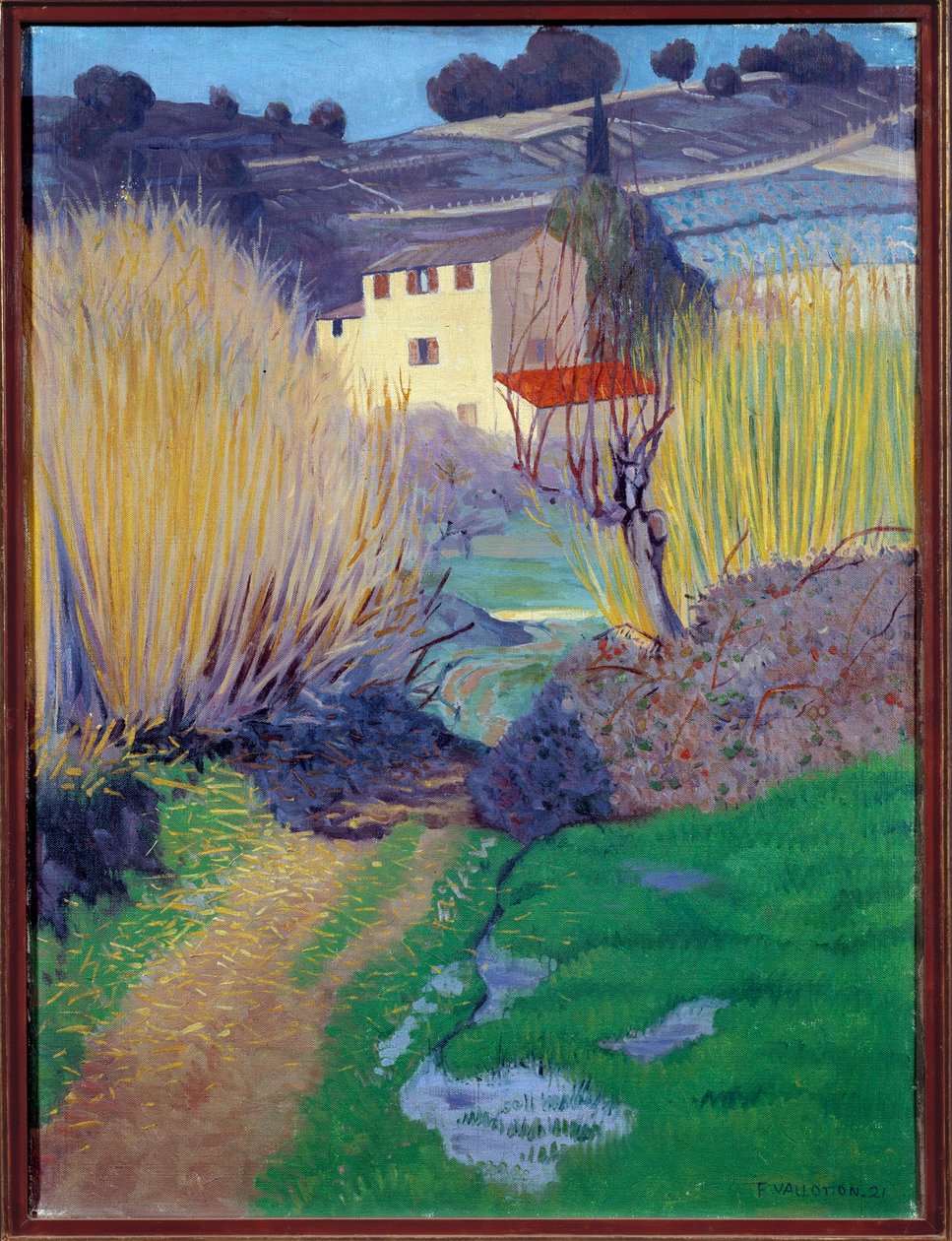 Landskap i Cagnes Målning av Felix Vallotton (1865-1925) 1921 Sön. 0,8x0,6 m Rouen, Museum of Fine Arts av Felix Edouard Vallotton