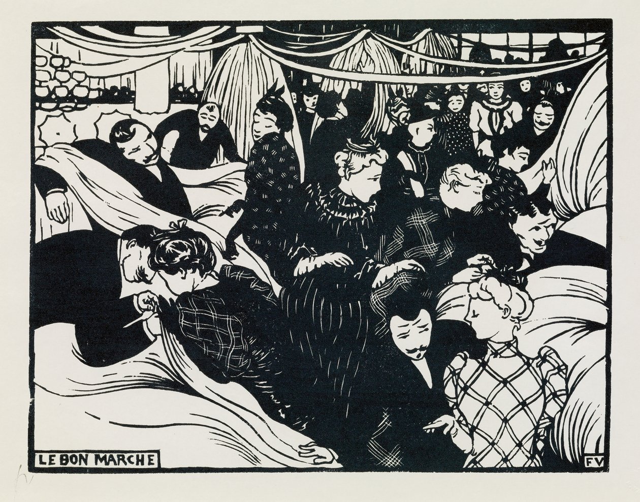 Den goda marknaden, 1893 av Felix Edouard Vallotton