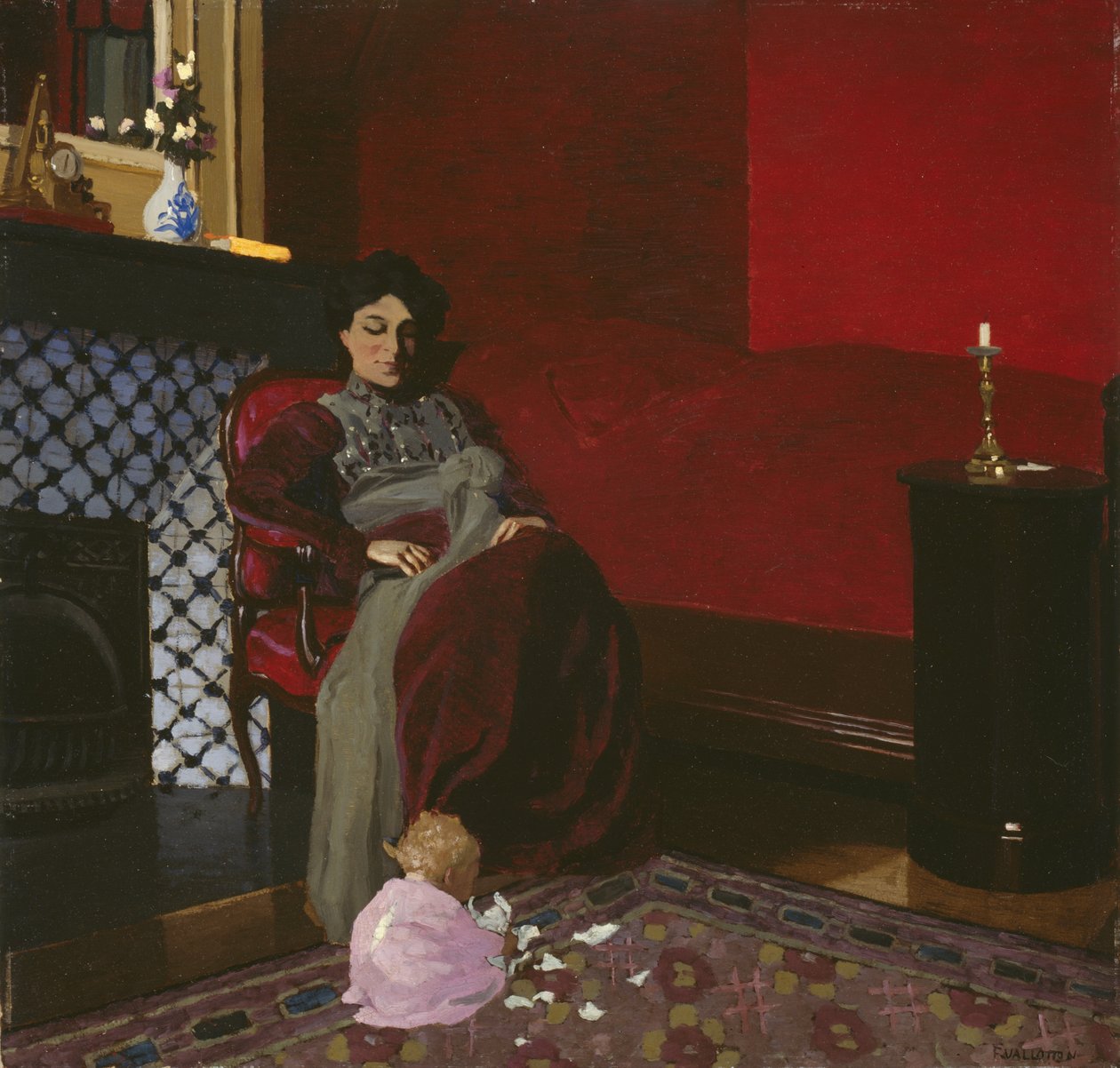 Madame Vallotton och hennes brorsdotter, Germaine Aghion, 1899 av Felix Edouard Vallotton
