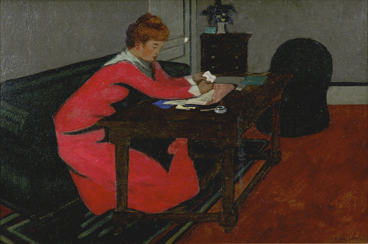 Misia vid sitt skrivbord, 1897 av Felix Edouard Vallotton