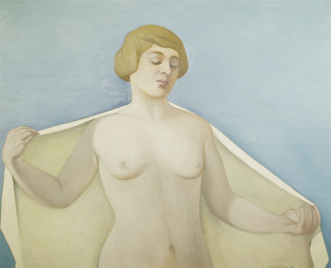 Ut ur badet; Sortie du Bain, 1914 av Felix Edouard Vallotton