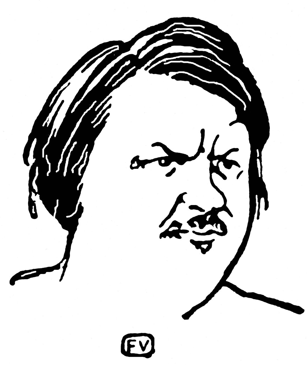 Porträtt av Honor de Balzac (1799-1850) av Felix Edouard Vallotton