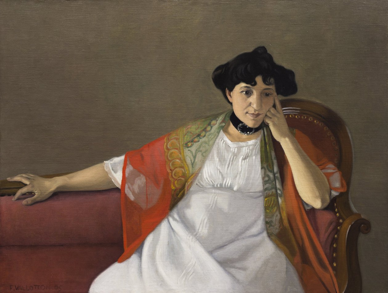 Porträtt av konstnärens fru, Gabrielle Vallotton, 1905. av Felix Edouard Vallotton