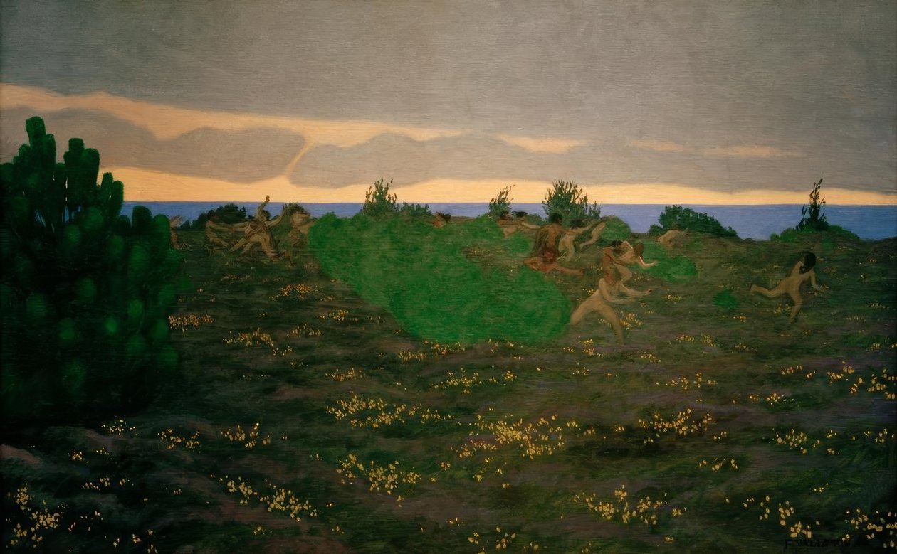 Urgammal kväll av Felix Edouard Vallotton