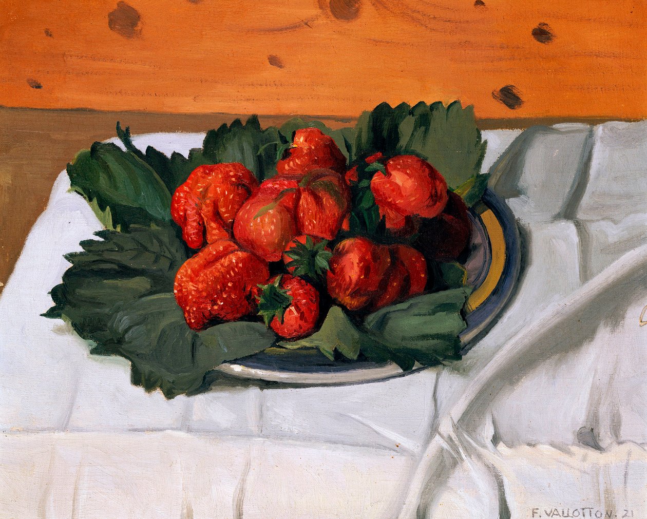 Stilleben med jordgubbar, 1921 av Felix Edouard Vallotton
