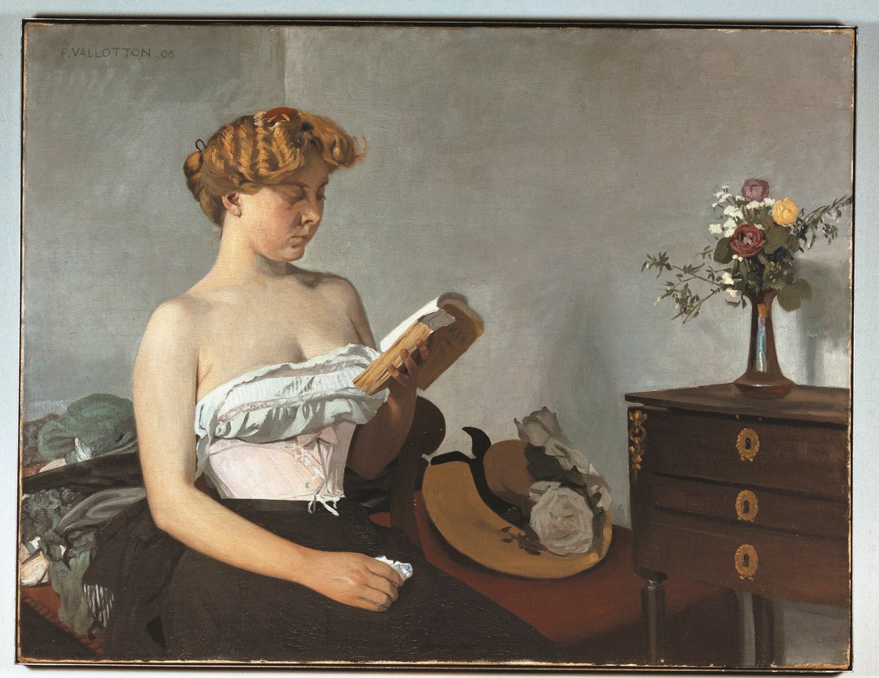 Schweiz, Bern, Femme Lisant (läsande kvinna) av Felix Edouard Vallotton