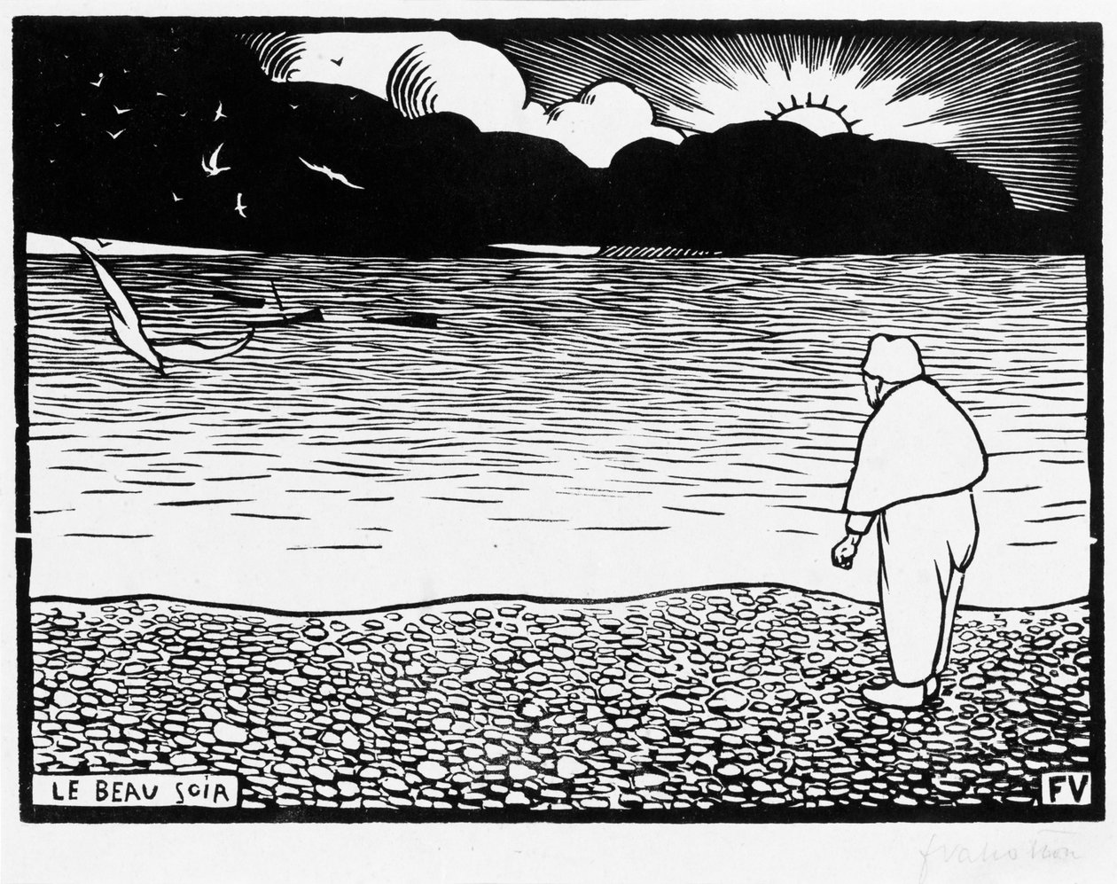 Den vackra kvällen, 1892 av Felix Edouard Vallotton