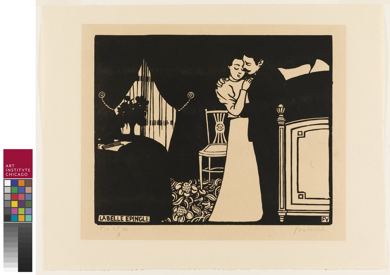 The Fine Pin, tallrik tre från "Intimacies", 1898 av Felix Edouard Vallotton